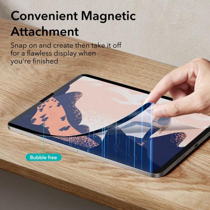 UTGATT1 - ESR iPad Pro 12.9 (2022/2021/2020) Skrmskydd Magnetisk Paper Feel - Clear