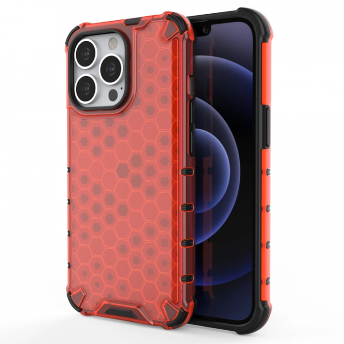 A-One Brand - iPhone 13 Pro Mobilskal Honeycomb Armor - Rd