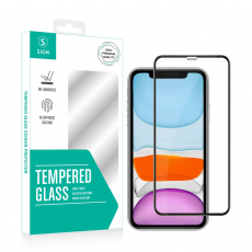SiGN - SiGN iPhone 11/XR Härdat Glas Skärmskydd + Dust Mesh 3D