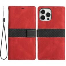 A-One Brand - Splicing Design iPhone 13 Pro Plånboksfodral - Röd