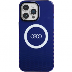 Audi - Audi iPhone 14 Pro Max Mobilskal Magsafe IML Big Logo - Blå