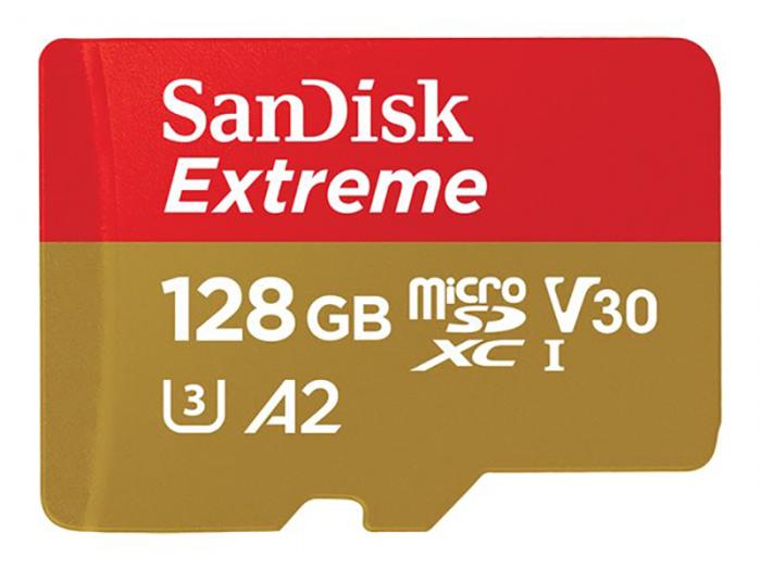 UTGATT5 - SANDISK EXTREME MICROSDXC 128GB W/ SD ADAPTER 160MB/S