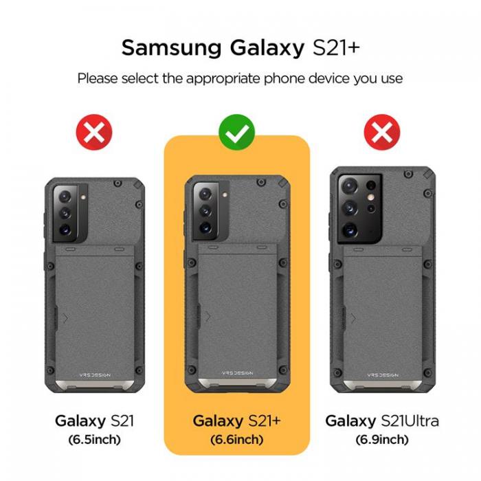 UTGATT4 - VRS DESIGN - Damda Glide Pro Skal Samsung Galaxy S21 Plus - Sand Stone