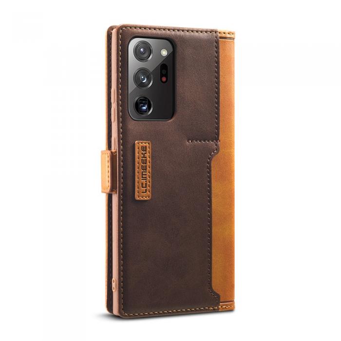 LC.imeeke - LC.IMEEKE Leather Card Holder Fodral Till Galaxy Note 20 Ultra - Brun