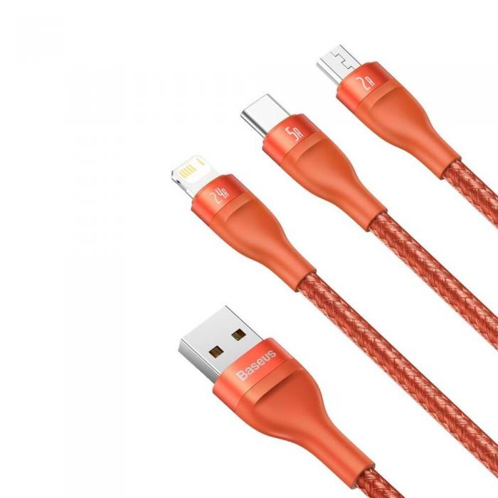UTGATT5 - Baseus 3in1 USB lightning/USB Type C/micro USB 1,2 m orange