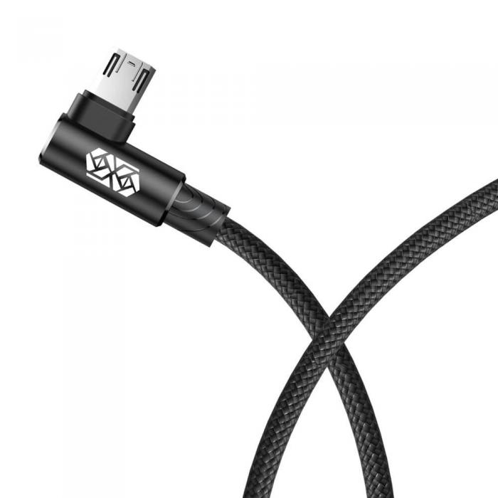 BASEUS - Baseus MVP Dubbelsidig Elbow Kabel micro USB 1.5A 2M Svart