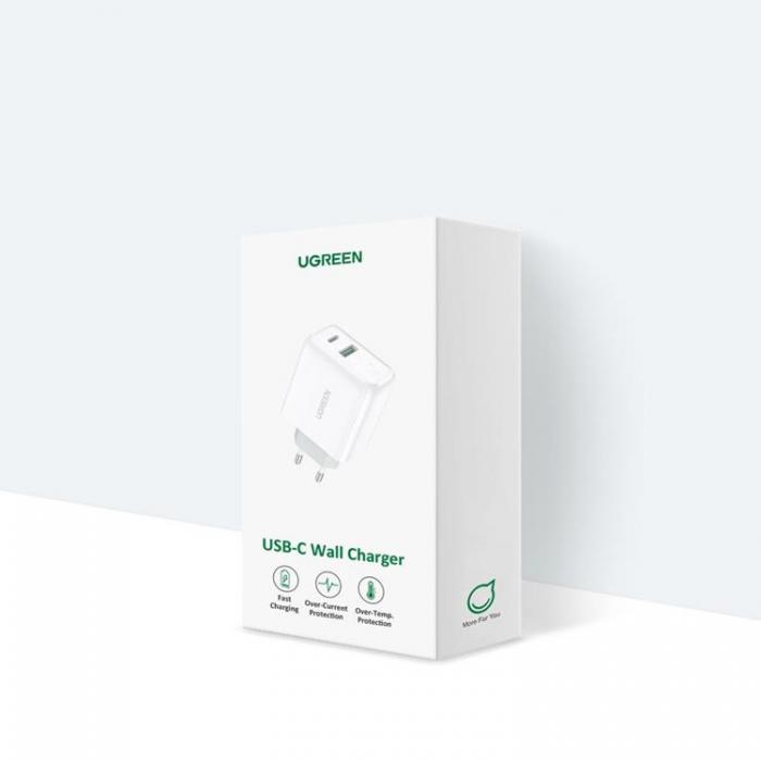 Ugreen - Ugreen Quick Vggladdare USB-C 36 W - Vit