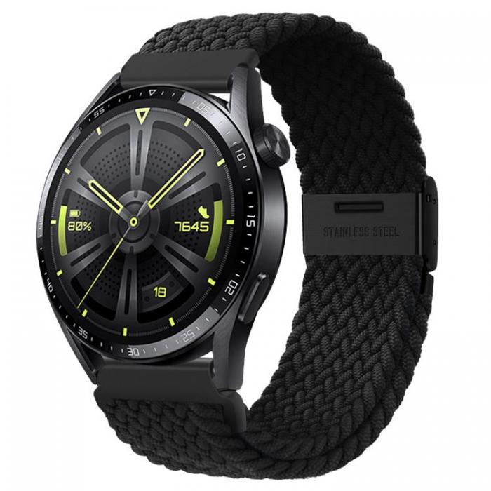 A-One Brand - Galaxy Watch 6 Classic (43mm) Band Hoco Braided Nylon - Svart