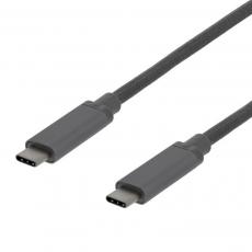 Deltaco - Deltaco PD USB-C till USB-C Kabel 0.5m 60W - Grå