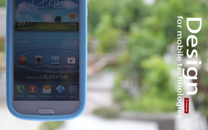 UTGATT5 - Seepoo Silikonskal till Samsung Galaxy S3 i9300 + Skrmskydd (Ljus Bl)
