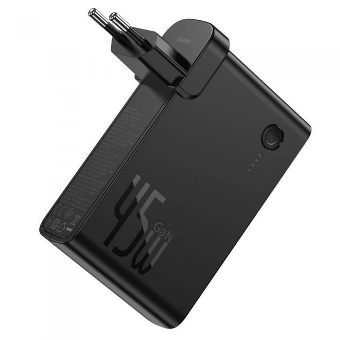 UTGATT5 - Baseus GaN snabb Vggladdare PPS 45 W USB/USB Type C Kabel Svart