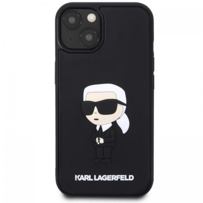 KARL LAGERFELD - Karl Lagerfeld iPhone 14 Mobilskal Rubber Ikonik 3D - Svart