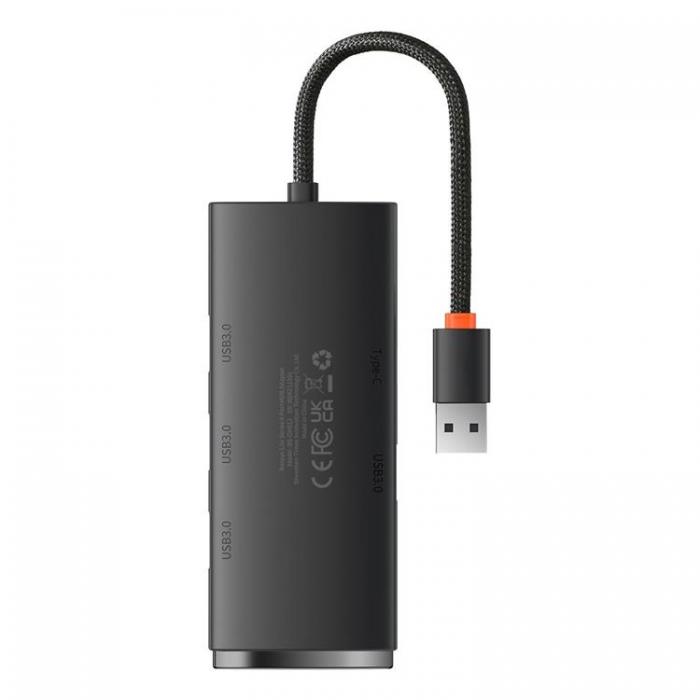 BASEUS - Baseus Lite Series USB HUB 4xUSB 5Gb/s 0.25m - Svart