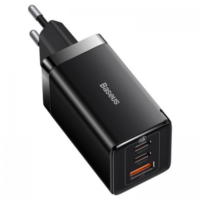 BASEUS - Baseus Vggladdare 65W USB/2xUSB-C USB-C Kabel 100W - Svart