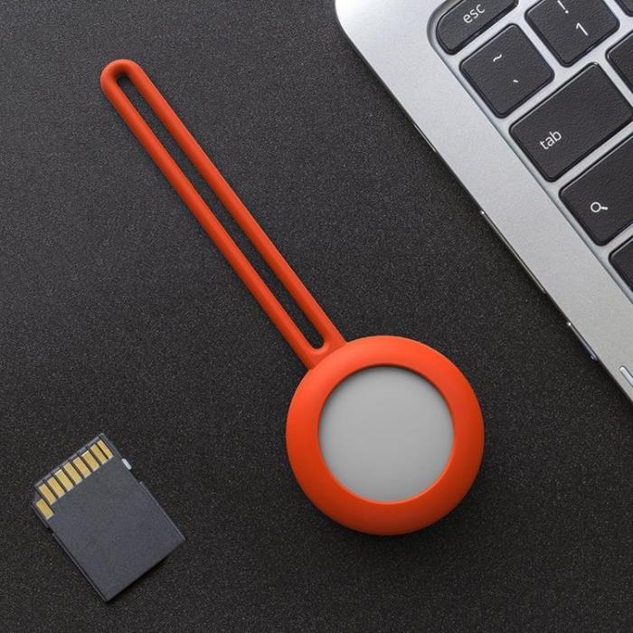 UTGATT5 - Silicone Flexible Keychain Loop Skal Apple Airtag - Orange