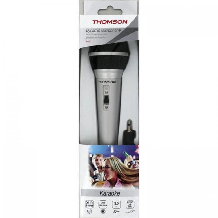 Thomson - THOMSON Mikrofon M151 Dynamisk Silver, XLR Kontakt