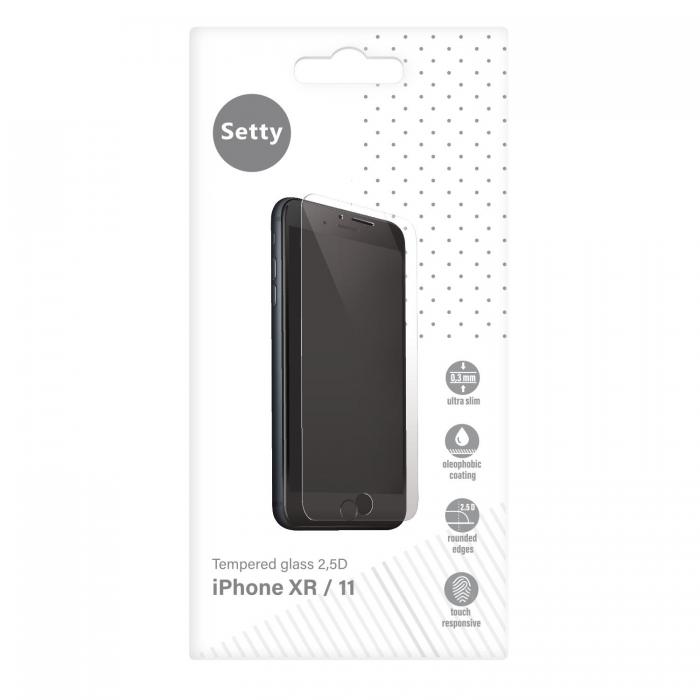 TelForceOne - Setty Skyddsglas 2,5D fr iPhone XR/11 - Hrdat Skrmskydd