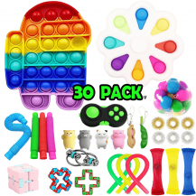 Fidget Toys - 30 Pack Fidget Toy Set Pop it Sensory Toy för Vuxna & Barn (A)