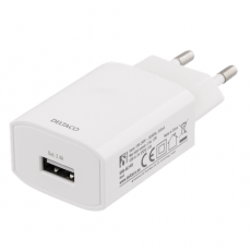 Deltaco - Deltaco - USB Väggladdare 12 W - Vit