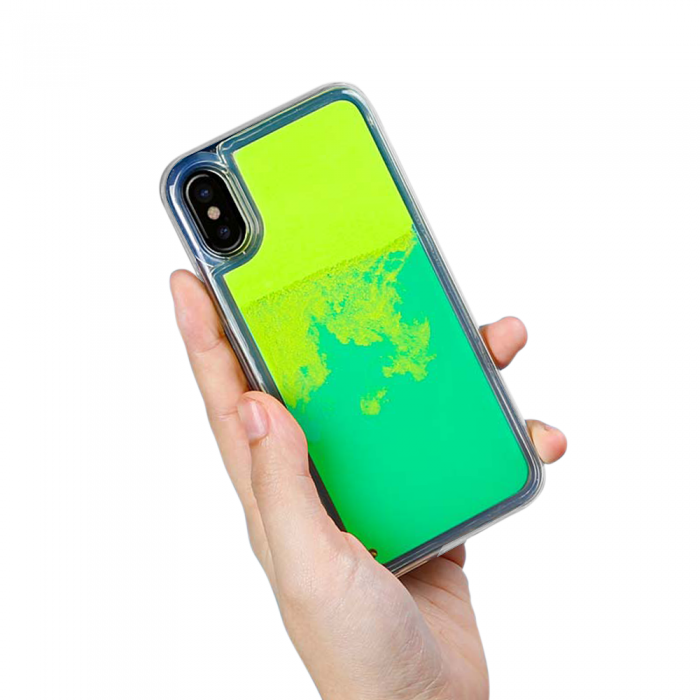 A-One Brand - Liquid Neon Sand skal till iPhone X - Grn