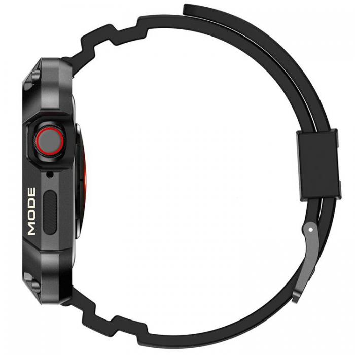 Kingxbar - Kingxbar Apple Watch 7/8 (45mm) Armband CYF134 2in1 Rugged - Svart