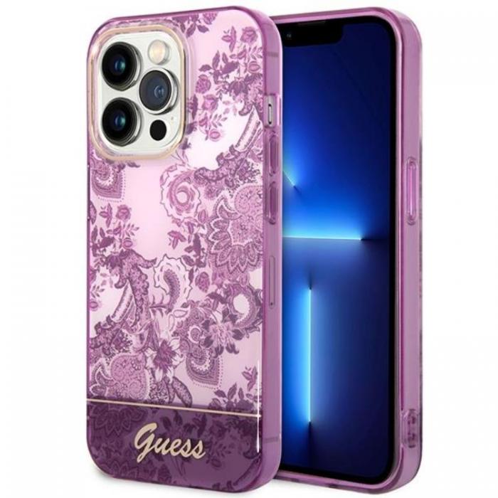 Guess - GUESS iPhone 14 Pro Max Skal Porcelain Collection - Fuschia