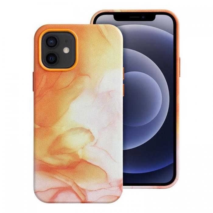 A-One Brand - iPhone 12 Magsafe Skal Lder - Orange Splash