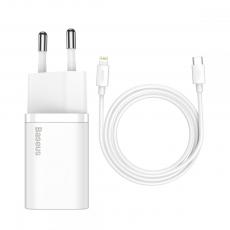 BASEUS - Baseus - Super Si Network Charger 20W + Lightning Cable - Vit