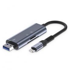 Tech-Protect - Tech-Protect kortläsare SD/Micro-SD Ultraboost Lightning/USB-A - Grå