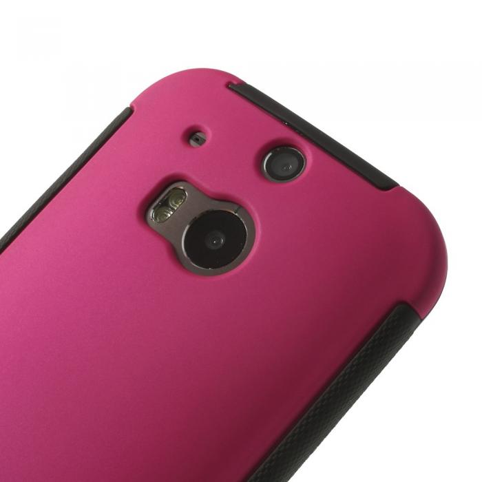 UTGATT4 - Combo Skal med inbyggd skrmskydd till HTC One M8 (Magenta)