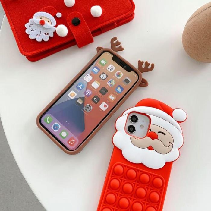 A-One Brand - Reindeer Pop It Silicone Skal iPhone X / XS - Brun