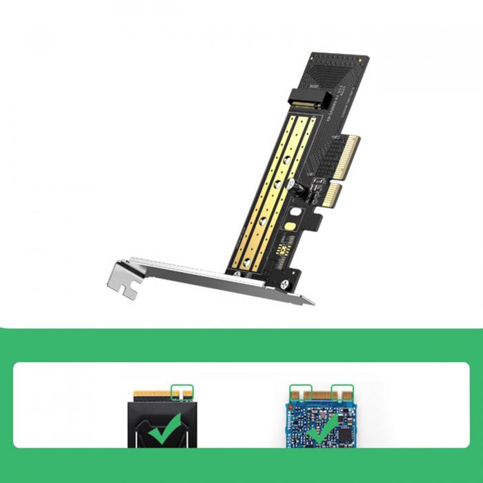 Ugreen - Ugreen Kortadapter PCIe 3.0 x4 till M.2 NVMe Drive - Svart