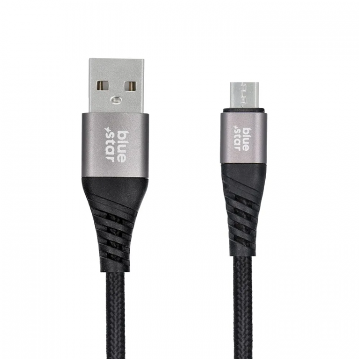 Blue Star - Blue Star USB-A Till Micro-USB Kabel 1.2m - Svart