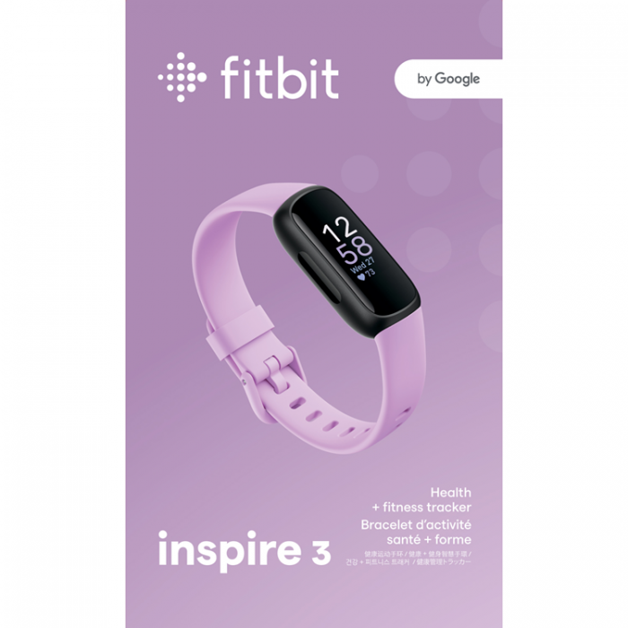 Fitbit - FITBIT Inspire 3, Black/Lilac Bliss