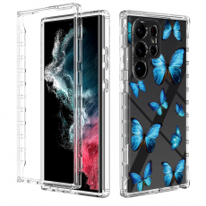 A-One Brand - Galaxy S23 Ultra Skal Pattern Printing - Blå Butterfly