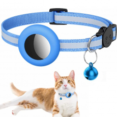 A-One Brand - Airtag Skal Silikon Cat Collar med Breakaway Bell - Blå