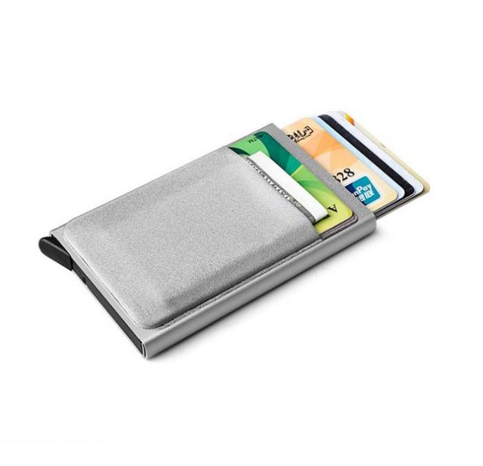 UTGATT5 - RFID Blocking Aluminum Credit Card Pop-up Korthllare - Silver