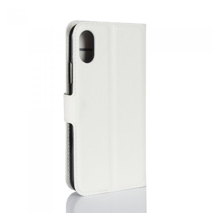 A-One Brand - Litchi Plnboksfodral till iPhone XS / X - Vit
