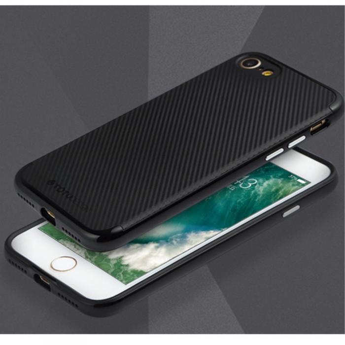 UTGATT5 - ToTu Carbon Fiber Skal till Apple iPhone 8/7 - Svart