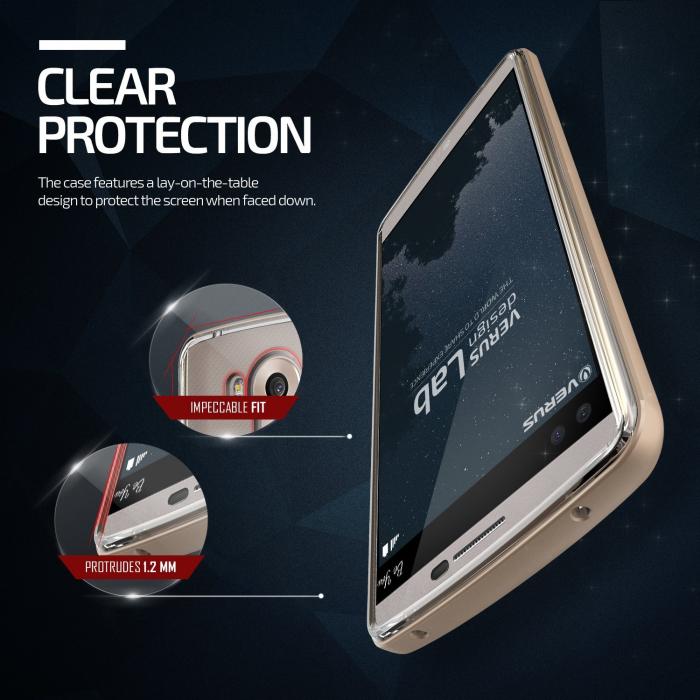 UTGATT5 - Verus Crystal Bumper Skal till LG V10 - Shine Gold