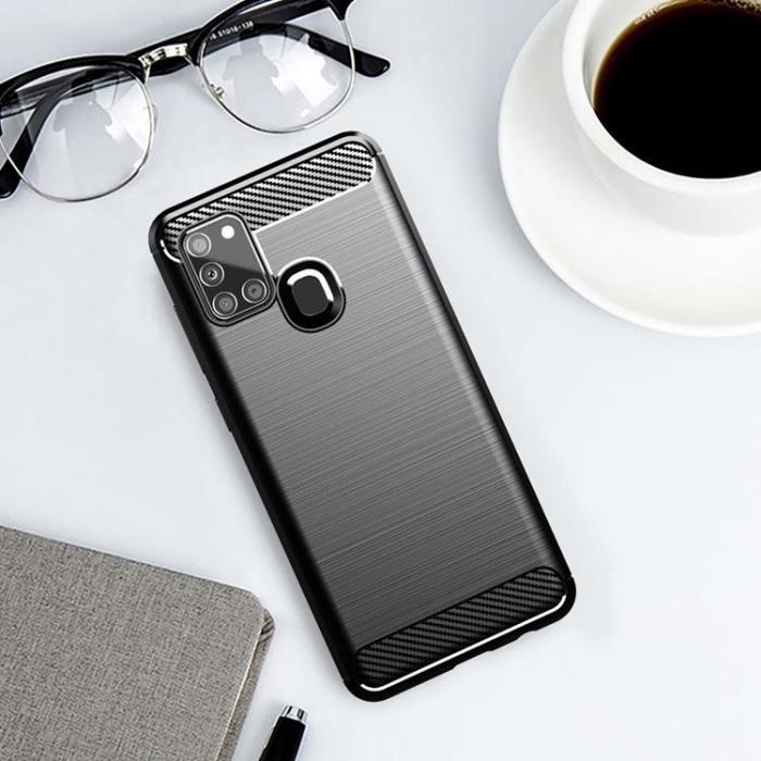 Forcell - Forcell Galaxy A21s Skal Carbon - Svart