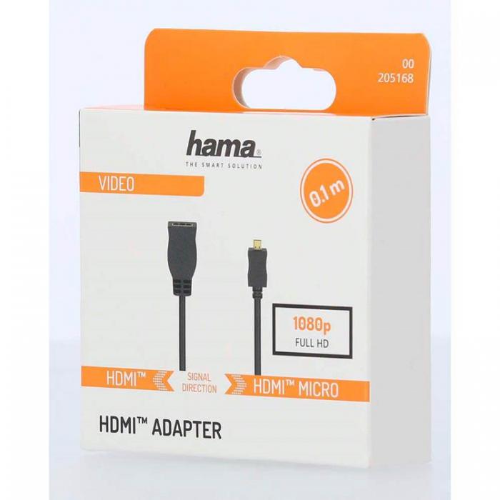 UTGATT1 - Hama Adapter HDMI Typ D-A Hane-Hona Guldplterad - Svart