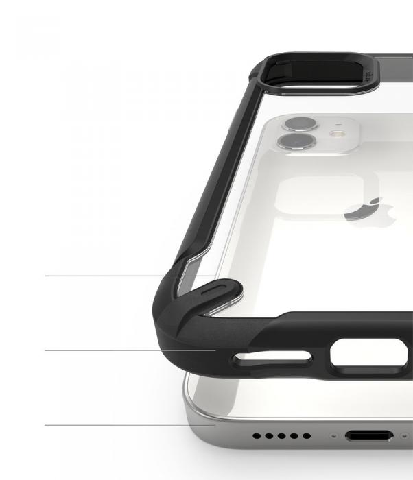 UTGATT5 - Ringke Fusion X2 Bumper Skal iPhone 12 & 12 Pro - Svart