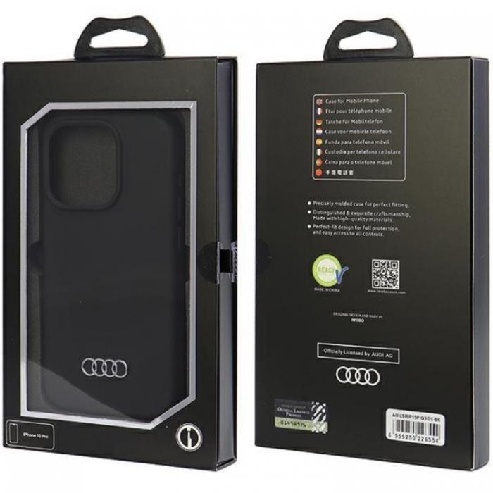 Audi - Audi iPhone 15 Pro Max Mobilskal Silikon - Svart