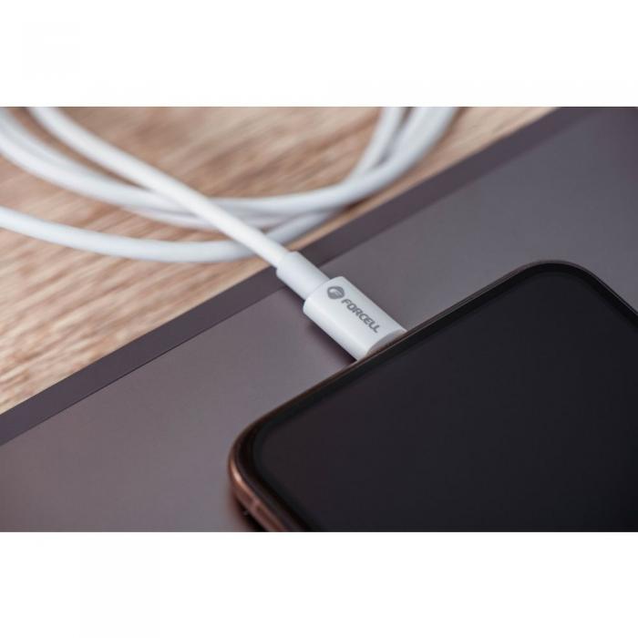 Forcell - FORCELL USB-A till USB-C kabel QC4.0 3A/20V 60W C336 1m vit