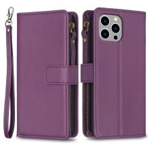 A-One Brand - iPhone 15 Pro Max Plånboksfodral Zipper Flip - Lavender