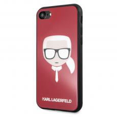 KARL LAGERFELD - Karl Lagerfeld Rött Glitter Skal för iPhone 7/8 - Ikoniskt Huvud