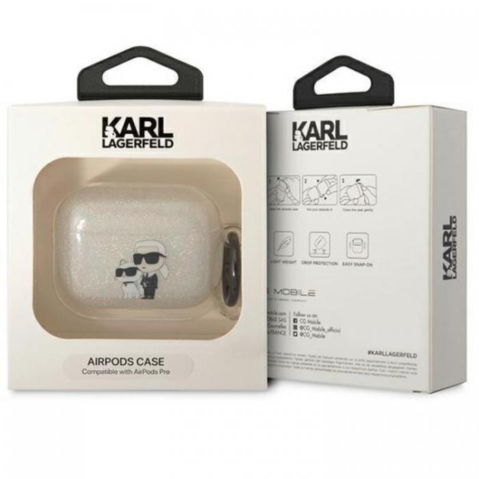 KARL LAGERFELD - KARL LAGERFELD AirPods Pro Skal Gliter Karl&Choupette - Clear