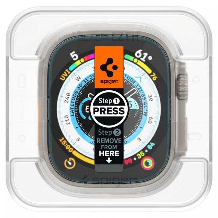 Spigen - Spigen [2-Pack] Apple Watch Ultra (49 mm) Hrdat Glas Skrmskydd Clear
