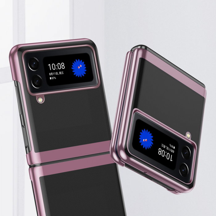 A-One Brand - Galaxy Z Flip 4 Skal Plating Metallic Frame - Svart